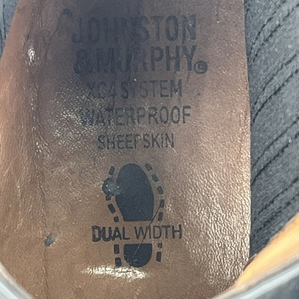 Johnston & Murphy XC4 Boots Men 11.5M Black Sheepskin Chelsea Dual Width Pull On